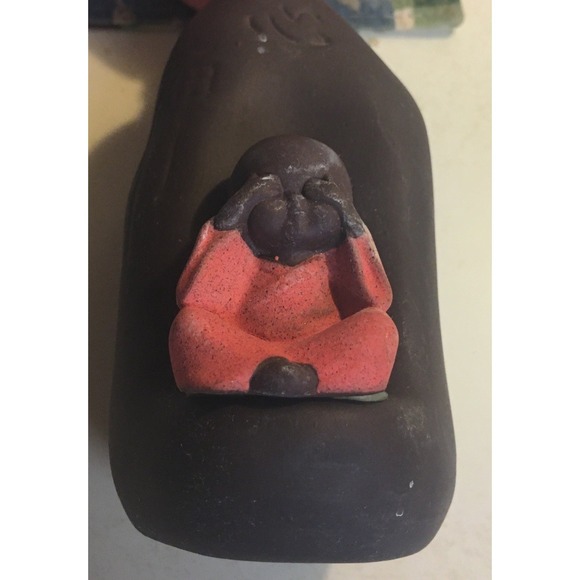 Other - See No Evil Little Buddhist Monk in Statue on Vase Figurine